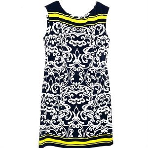 *Jessica Howard* M Navy Dress with Yellow accent